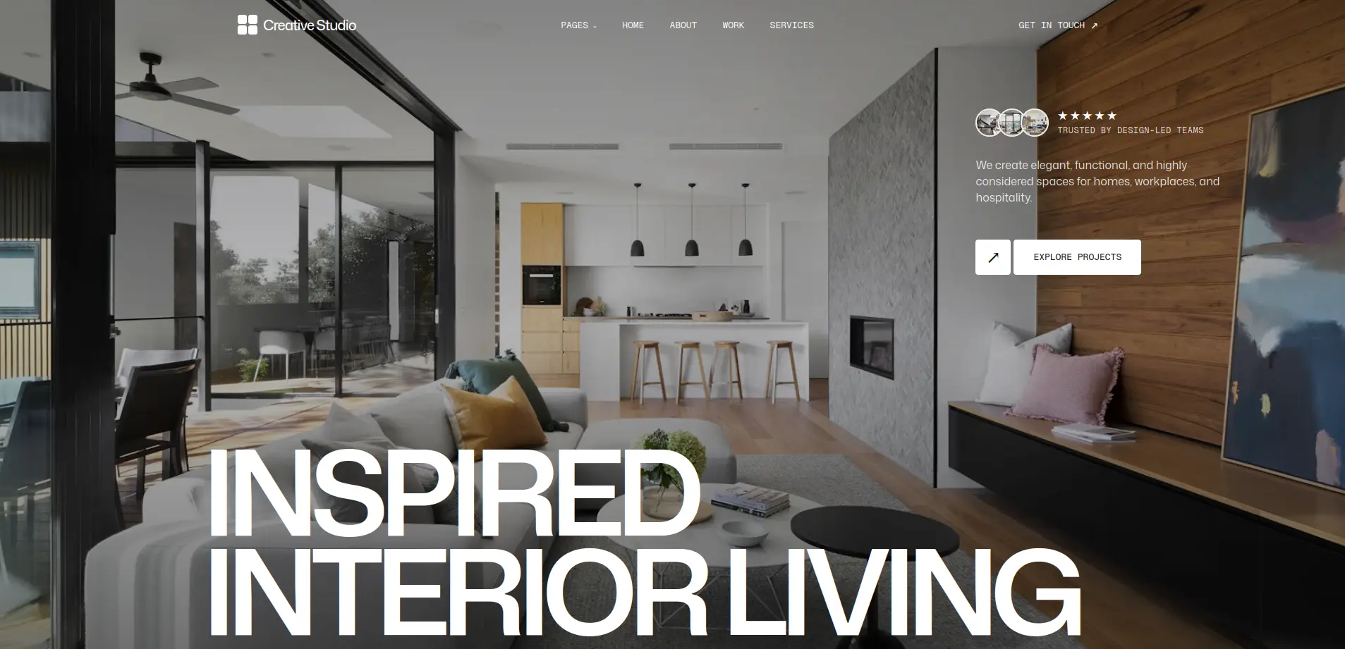 Creative Studio portfolio website interface